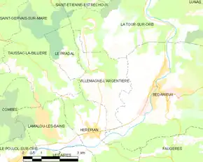 Poziția localității Villemagne-l'Argentière