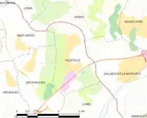 Poziția localității Villetelle