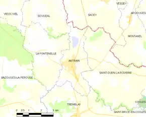 Poziția localității Antrain