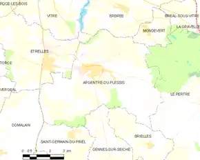 Poziția localității Argentré-du-Plessis