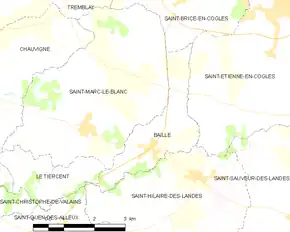 Poziția localității Baillé