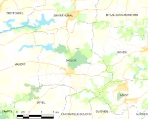 Poziția localității Baulon