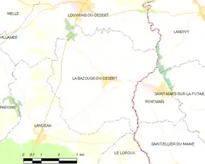 Poziția localității La Bazouge-du-Désert