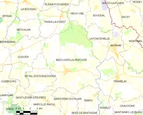 Poziția localității Bazouges-la-Pérouse