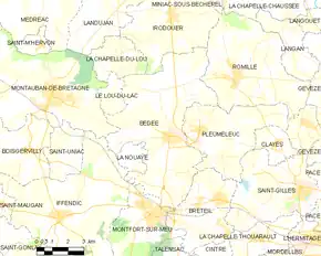 Poziția localității Bédée