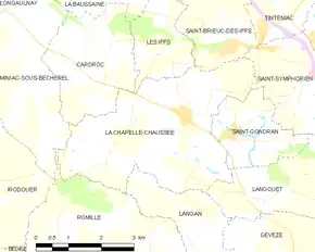 Poziția localității La Chapelle-Chaussée