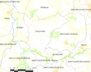 Poziția localității Chauvigné