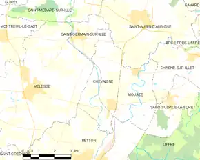 Poziția localității Chevaigné