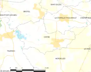 Poziția localității Cintré