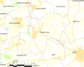 Poziția localității Corps-Nuds