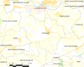 Poziția localității Domagné