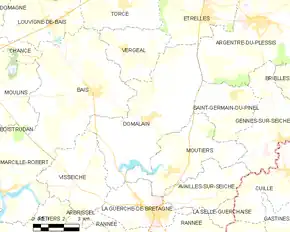 Poziția localității Domalain