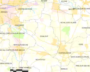 Poziția localității Domloup