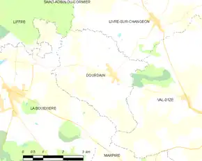 Poziția localității Dourdain