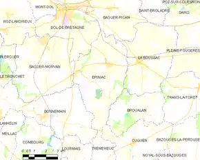 Poziția localității Epiniac