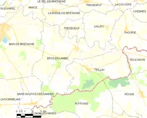 Poziția localității Ercé-en-Lamée