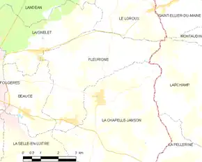 Poziția localității Fleurigné