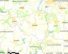 Poziția localității Guichen