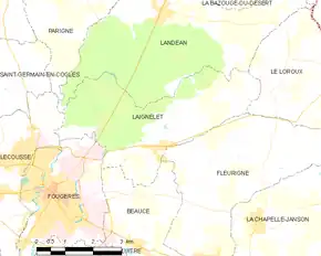 Poziția localității Laignelet