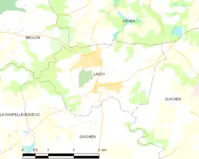 Poziția localității Lassy