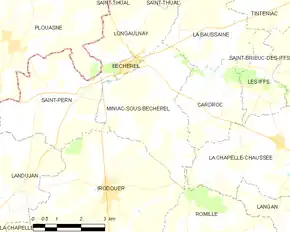 Poziția localității Miniac-sous-Bécherel