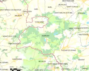 Poziția localității Paimpont