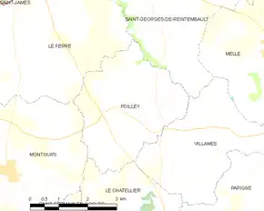 Poziția localității Poilley