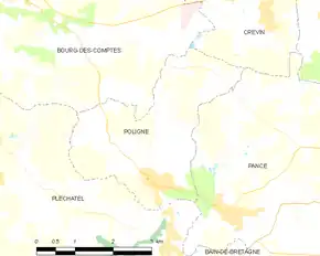 Poziția localității Poligné