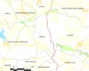 Poziția localității Princé