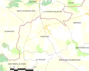 Poziția localității Quédillac