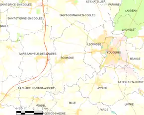 Poziția localității Romagné