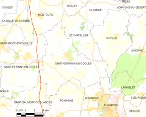 Poziția localității Saint-Germain-en-Coglès