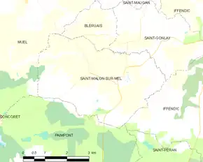 Poziția localității Saint-Malon-sur-Mel