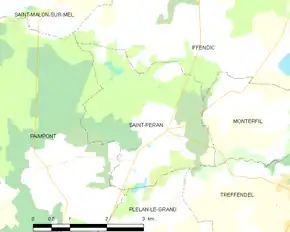Poziția localității Saint-Péran