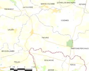 Poziția localității Thourie
