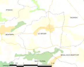 Poziția localității Le Verger