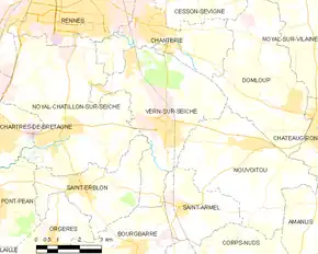 Poziția localității Vern-sur-Seiche