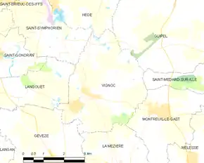 Poziția localității Vignoc