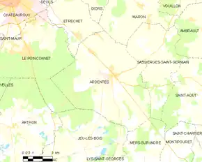 Poziția localității Ardentes