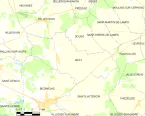 Poziția localității Argy