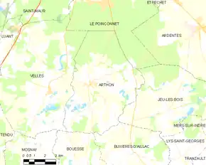 Poziția localității Arthon