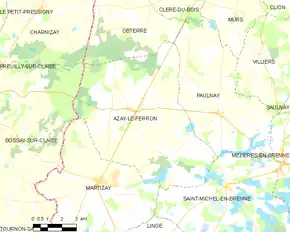 Poziția localității Azay-le-Ferron