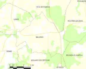 Poziția localității Baudres