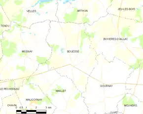 Poziția localității Bouesse