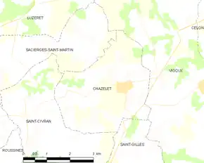 Poziția localității Chazelet
