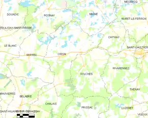 Poziția localității Ciron