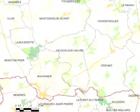 Poziția localității Crozon-sur-Vauvre