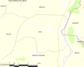 Poziția localității Diou