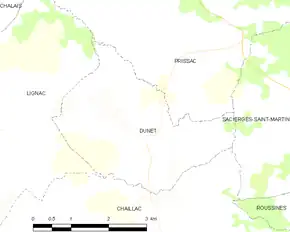 Poziția localității Dunet