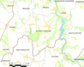 Poziția localității Éguzon-Chantôme